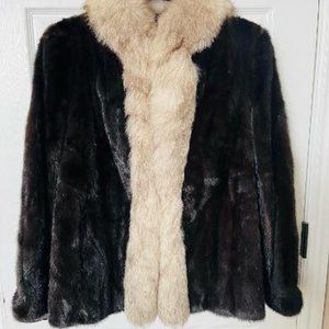 Chocolate Mink with Blond Wolf Jacket
